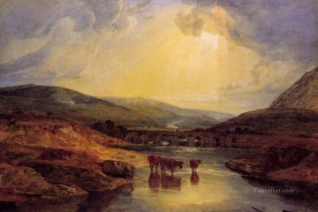 アバーガベニー橋 にわか雨の後に晴れるモンマウントシャー州の風景 ターナー風景川 Oil Paintings